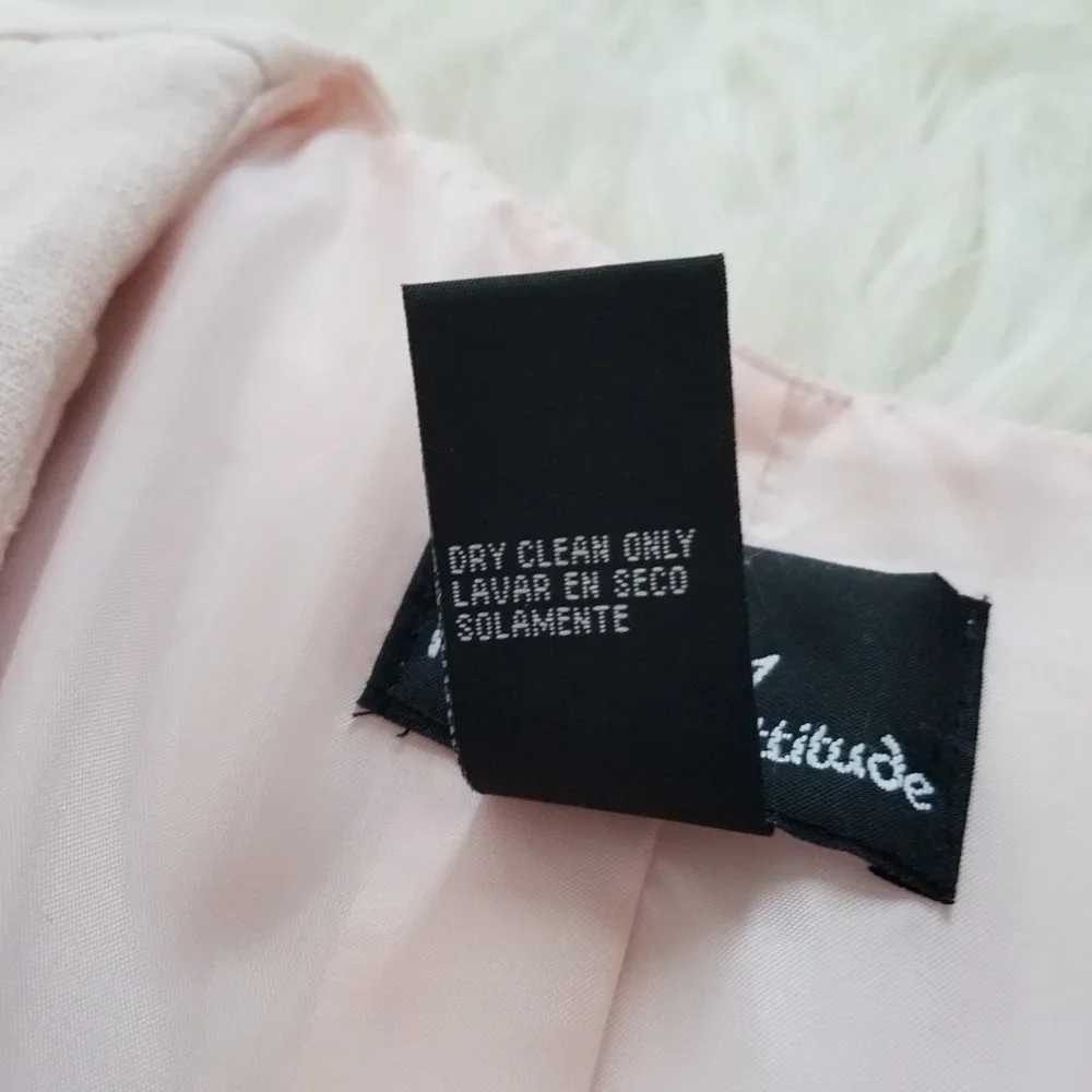 Vtg Positive Attitude Womens 12P Button Up Dress Sailor Collar Linen Blend Pink - Picture 5 of 9